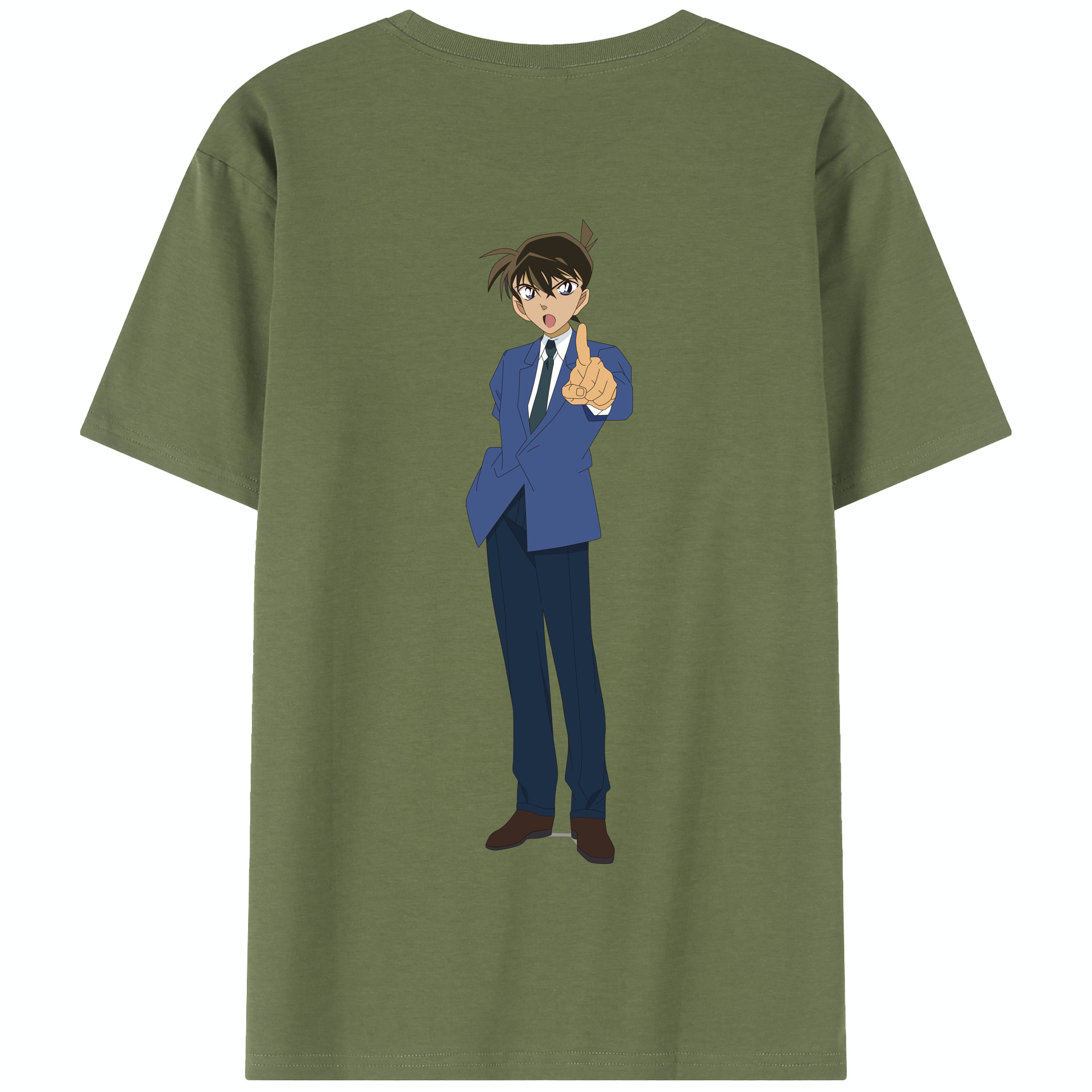 （画像用） 名探偵コナン 江戸川 コナン Detective Conan Conan Edogawa 綿100％半袖Tシャツ（背面プリント）